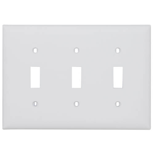 Main product image of 3-Gang Toggle Switch Wall Plate - White