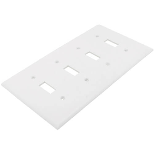 Main product image of 4-Gang Toggle Switch Wall Plate - White