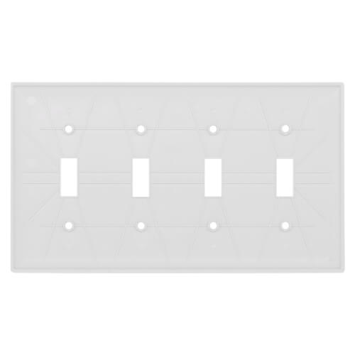 Main product image of 4-Gang Toggle Switch Wall Plate - White