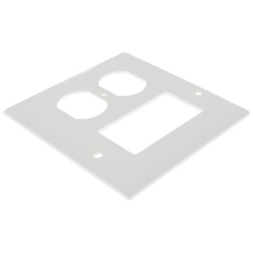 Main product image of 2-Gang Combination Wall Plate, 1 Duplex Receptacle & 1 Decorator - White