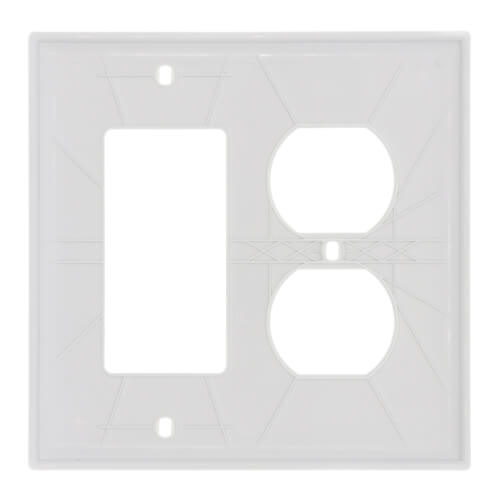 Main product image of 2-Gang Combination Wall Plate, 1 Duplex Receptacle & 1 Decorator - White