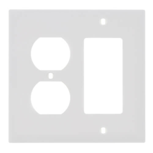 Main product image of 2-Gang Combination Wall Plate, 1 Duplex Receptacle & 1 Decorator - White