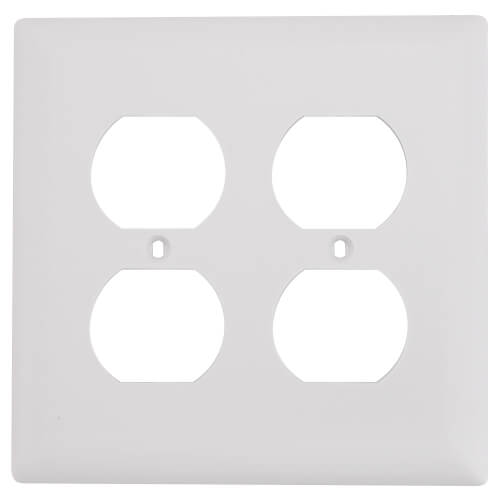 Main product image of 2-Gang Duplex Receptacle Wall Plate - White