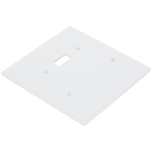 Main product image of 2-Gang Combination Wall Plate, 1 Toggle Switch & 1 Blank - White