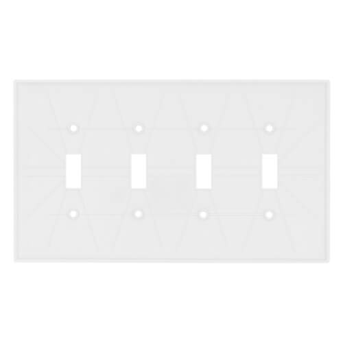 Main product image of 4-Gang Toggle Switch Jumbo Wall Plate - White