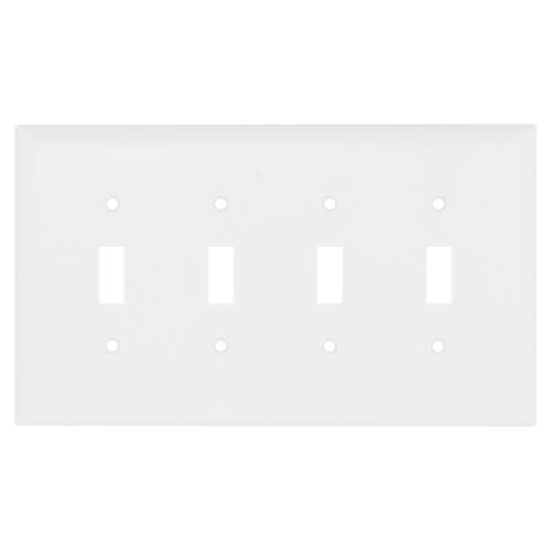 Main product image of 4-Gang Toggle Switch Jumbo Wall Plate - White