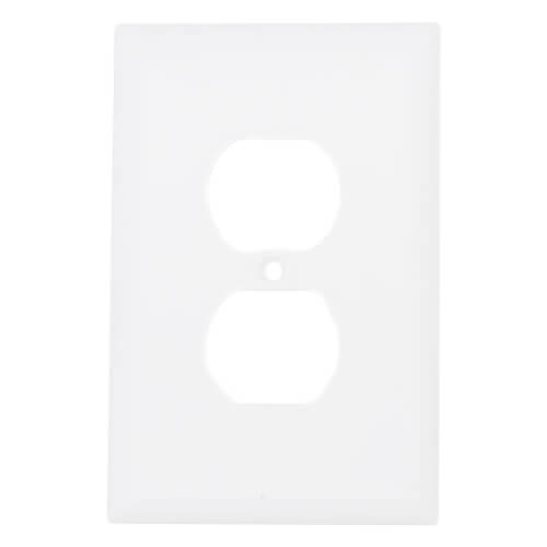 Main product image of 1-Gang Duplex Receptacle Jumbo Wall Plate - White