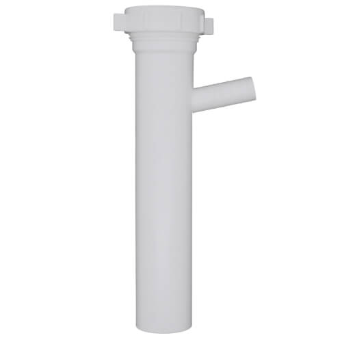 Main product image of 1-1/2" x 8" x 1/2" White Plastic Direct Connection Dishwasher Tailpiece