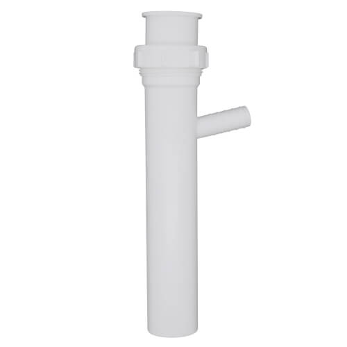 Main product image of 1-1/2" x 8" x 1/2" White Plastic Direct Connection Dishwasher Tailpiece