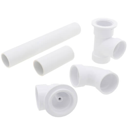 Main product image of Bath Waste T-Waste Full Kit - CP Toe Pop-Up Drain w/ 1 Hole Face Plate (PVC)