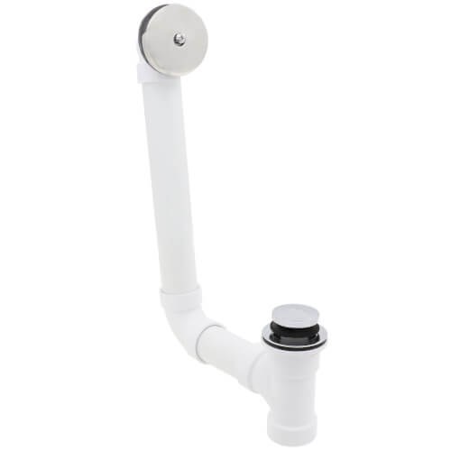 Main product image of Bath Waste T-Waste Full Kit - CP Toe Pop-Up Drain w/ 1 Hole Face Plate (PVC)
