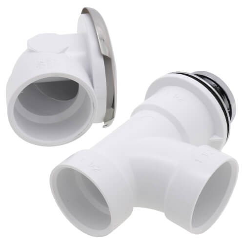 Main product image of Bath Waste T-Waste Half Kit - CP Toe Pop-Up Drain w/ 1 Hole Face Plate (PVC)