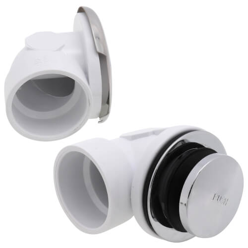 Main product image of Bath Waste Standard Half Kit - CP Toe Pop-Up Drain w/ 2 Hole Face Plate (PVC)
