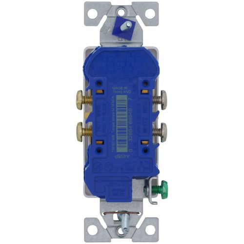 Main product image of Residential Grade Decorator Tamper-Resistant Flush Duplex Receptacle, Auto-Grounding, 15A, 2P, 3W, NEMA  5-15R - White (125V)