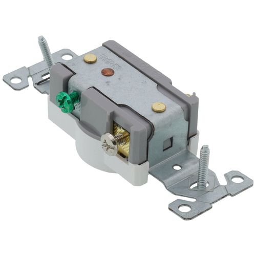 Main product image of Commercial Grade Tamper-Resistant Flush Single Receptacle, 20A, 2P, 3W, NEMA  5-20R, Side Wire - White (125V)