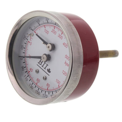 Main product image of 1/4" NPT, 2.5" Face, Temperature & Pressure Gauge (Tridicator)
