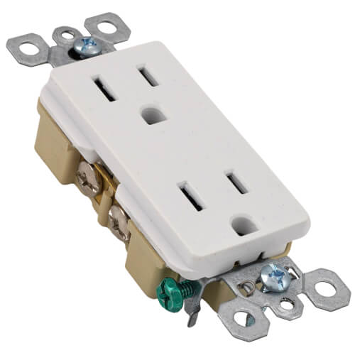 Main product image of Tamper-Resistant Decorator Spec Grade, Back & Side Wired Receptacle, 15A - White (125V)