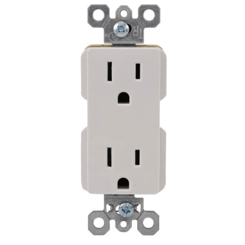 Main product image of Tamper-Resistant Decorator Spec Grade, Back & Side Wired Receptacle, 15A - White (125V)