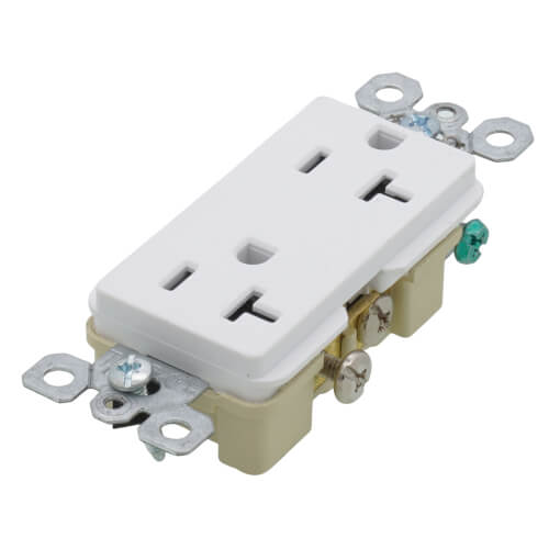 Main product image of Tamper-Resistant Decorator Spec Grade, Side Wired Receptacle, 20A -  White (125V)
