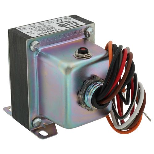 Main product image of Transformer, 40 VA, 480/277/240/208 to 120 Vac, Circuit Breaker, Foot and Single Threaded Hub Mount