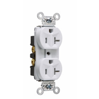 Main product image of Tamper-Resistant Hard Use Spec Grade, Back & Side Wired Receptacle, 20A, 2P - White (125V)