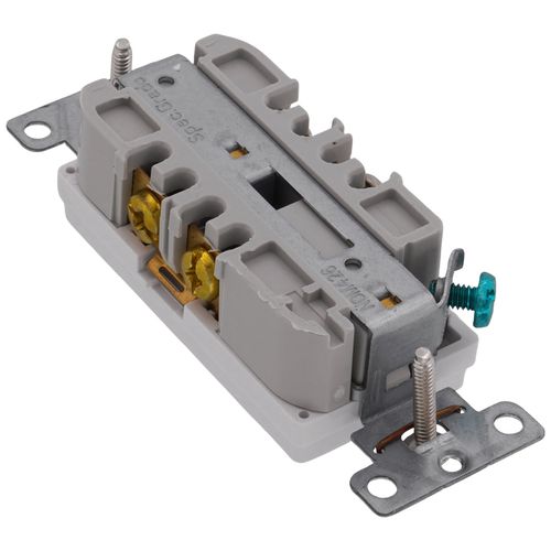 Main product image of Industrial Grade Decorator Tamper-Resistant Duplex Receptacle, 20A, 2P, 3W, NEMA  5-20R, Back & Side Wire - White (125V)
