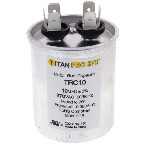 Main product image of 10 MFD Round Motor Run Capacitor (370V)
