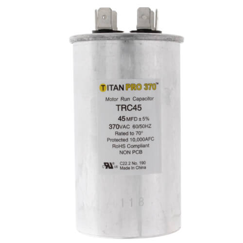 Main product image of 45 MFD Round Motor Run Capacitor (370V)