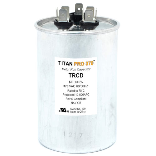 Main product image of 15/4 MFD Round Dual Motor Run Capacitor (370V)