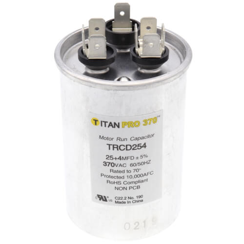 Main product image of 25/4 MFD Round Dual Motor Run Capacitor (370V)