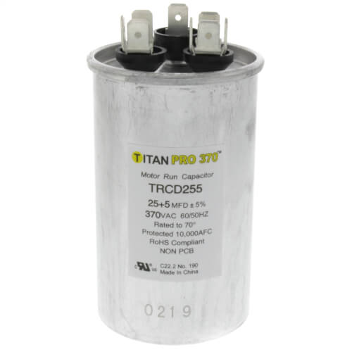 Main product image of 25/5 MFD Round Dual Motor Run Capacitor (370V)