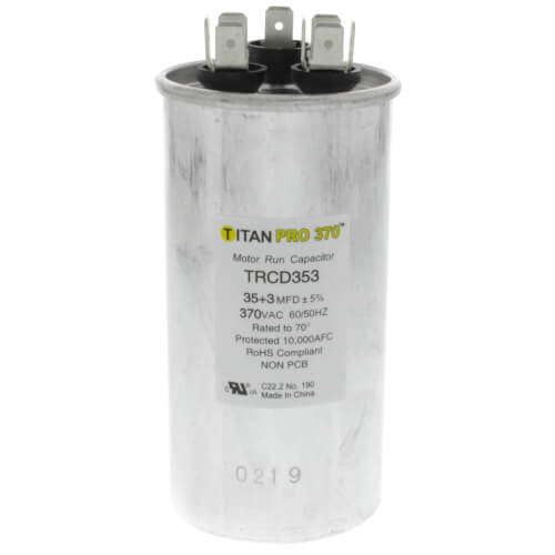 Main product image of 35/3 MFD Round Dual Motor Run Capacitor (370V)