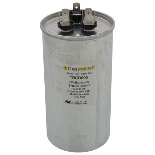 Main product image of 80/5 MFD Round Dual Motor Run Capacitor (370V)