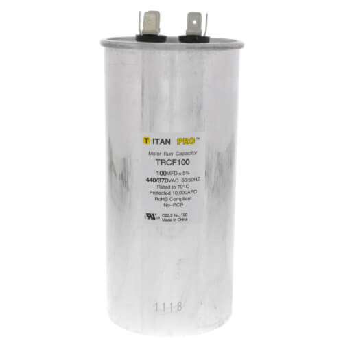 Main product image of 100 MFD Round Motor Run Capacitor (440/370V)