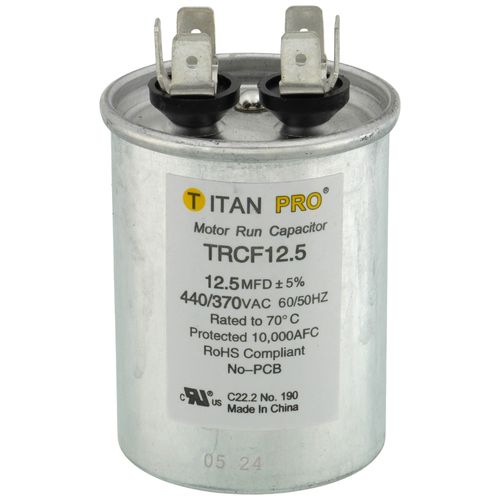 Main product image of 12.5 MFD Round Motor Run Capacitor (440/370V)