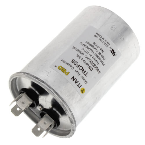 Main product image of 25 MFD Round Motor Run Capacitor (440/370V)