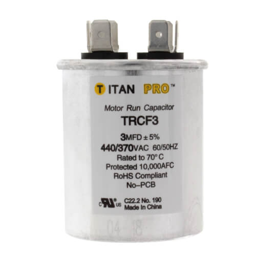 Main product image of 3 MFD Round Motor Run Capacitor (440/370V)