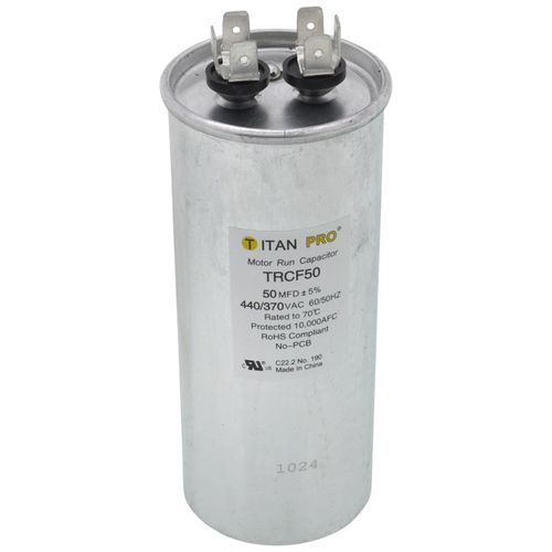 Main product image of 50 MFD Round Motor Run Capacitor (440/370V)