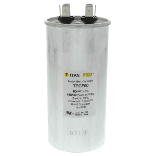 440 VAC Round Run Capacitor BMI 800P606H44P46A4X Made in the USA 60 MFD x 370 