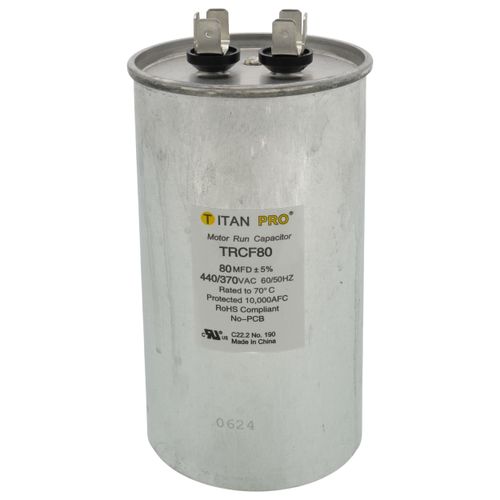 Main product image of 80 MFD Round Motor Run Capacitor (440/370V)