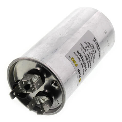 Main product image of 25/7.5 MFD Round Dual Motor Run Capacitor (440/370V)