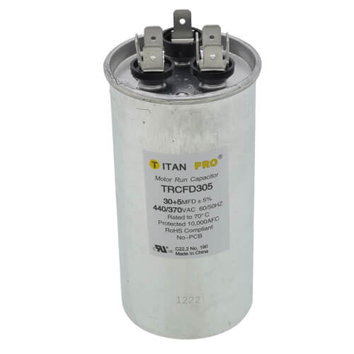 Main product image of 30/5 MFD Round Dual Motor Run Capacitor (440/370V)