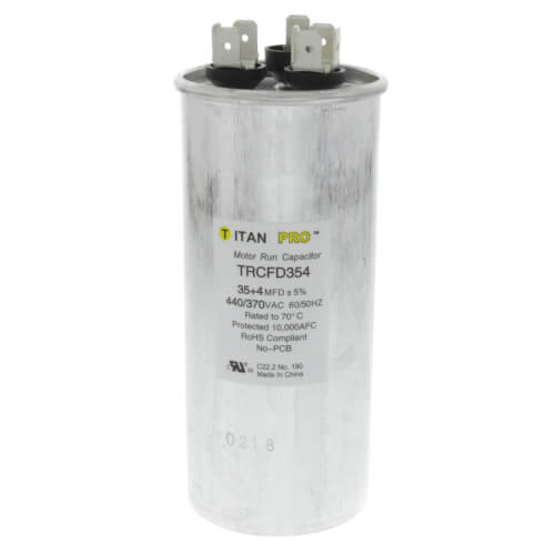 Main product image of 35/4 MFD Round Dual Motor Run Capacitor (440/370V)
