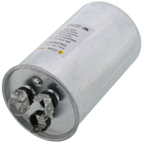 Main product image of 45/10 MFD Round Dual Motor Run Capacitor (440/370V)