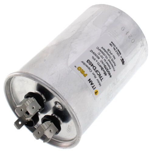 Main product image of 45/3 MFD Round Dual Motor Run Capacitor (440/370V)