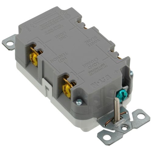Main product image of Self-Test Tamper-Resistant GFCI Duplex Receptacle, 15A, Slim, 5-15R, Back & Side Wire - 125V (White)