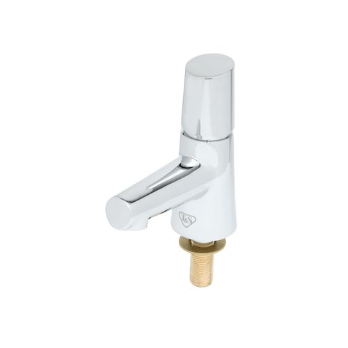 Main product image of LakeCrest 1 Hole Self-Closing Deck Mount Metering Faucet w/ Push Button Handle, 0.5 GPM (Chrome)
