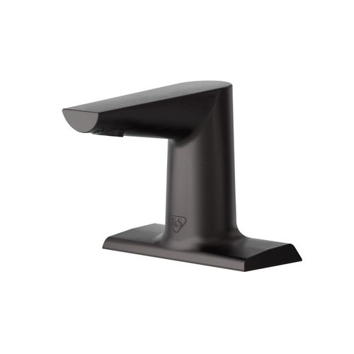 Main product image of 4" Deck Mount WaveCrest Electronic Sensor Faucet w/ 0.5 GPM Vandal Resistant Hidden Spray Device (Matte Black), ECW-3153-MB