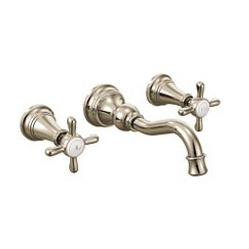 Main product image of Weymouth 2 Handle High Arc Wall Mount Bathroom Faucet, Cross Handles (Polished Nickel), TS42112NL