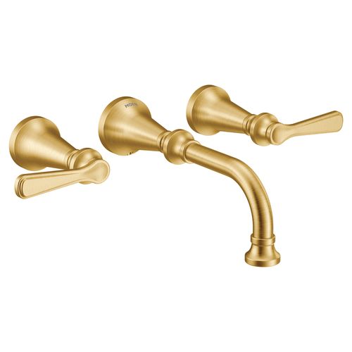Main product image of Colinet Brushed Gold 2 Handle Wall Mount Bathroom Faucet, TS44104BG
